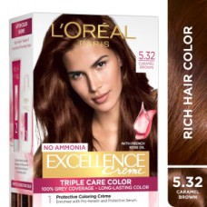 LOREAL  EXCELLENCE CARAMEL BROWN 5.32 (72ML+100GM)
