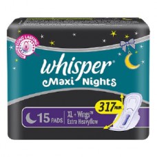 WHISPER MAXI NIGHT XL+ WINGS 15 PADS